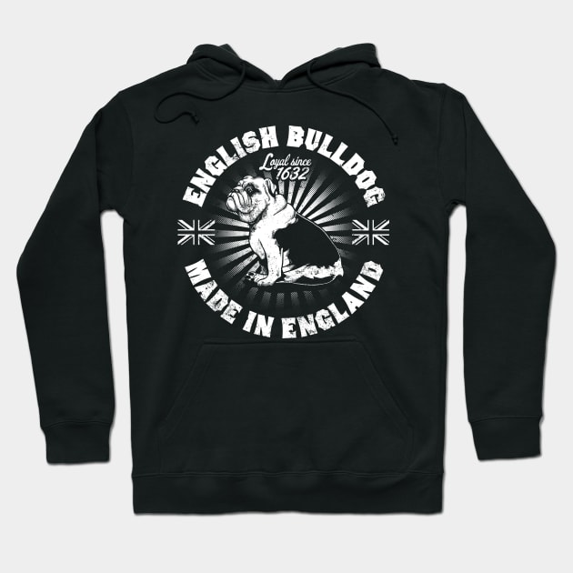 English Bulldog Logo Design Hoodie by Black Tee Inc